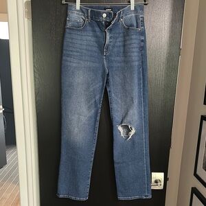 Express Modern Straight Super High Rise  Denim Jeans
